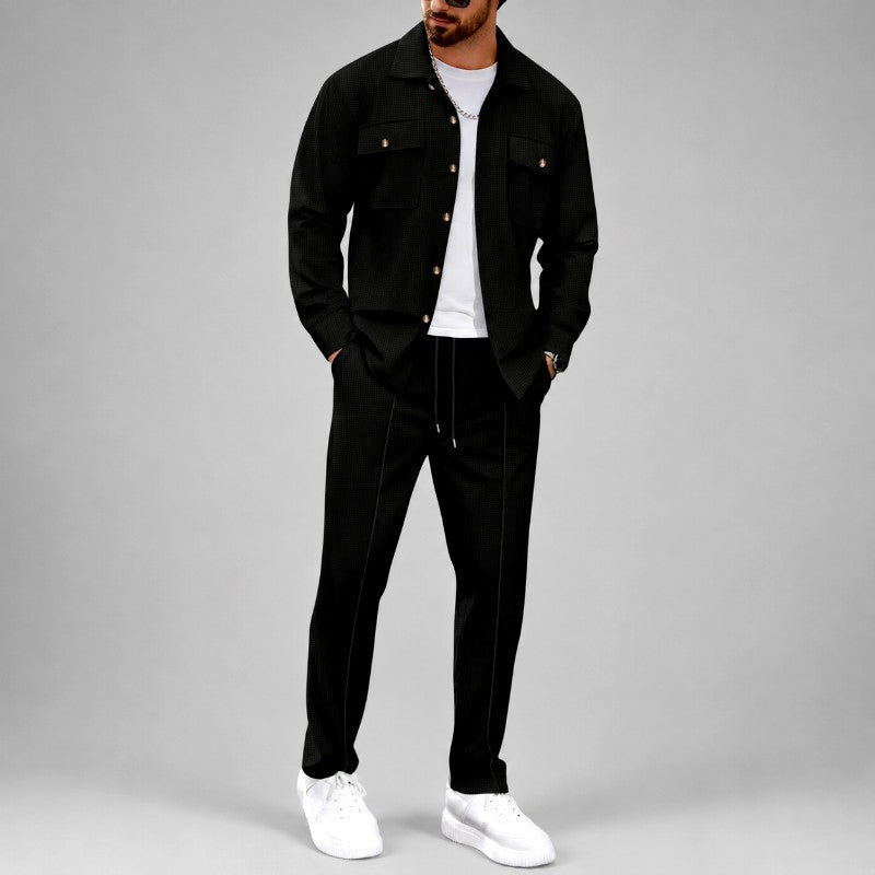 Ensemble assorti pour homme composé d’une veste texturée et d’un pantalon