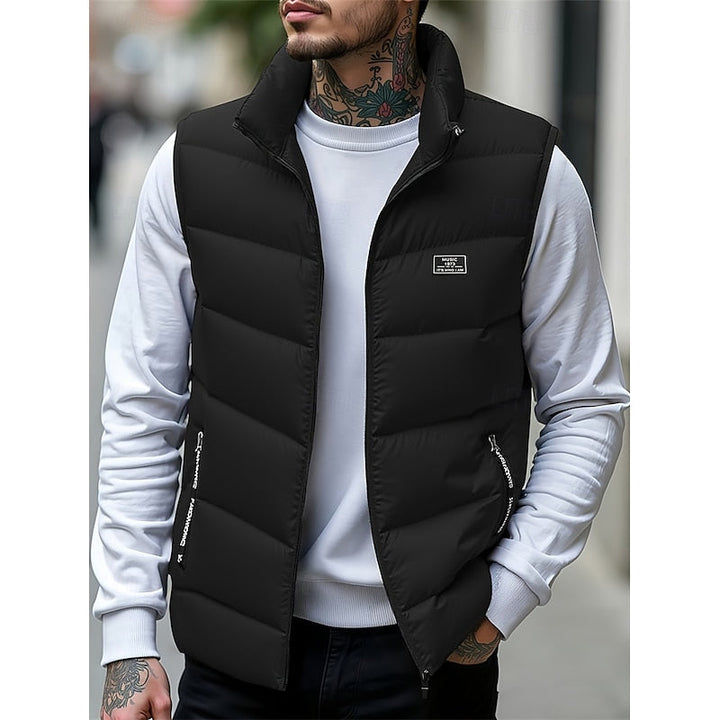 Herengewatteerd puffer-gilet