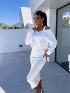 Margot | Casual Sweatshirt And Dress Set White