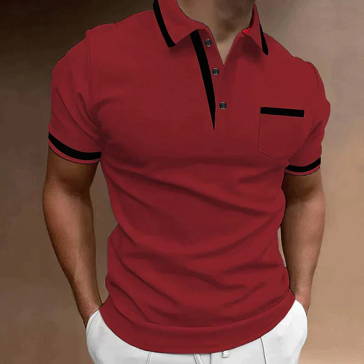 Men's Golf Short Sleeve Polo with Chest Pocket