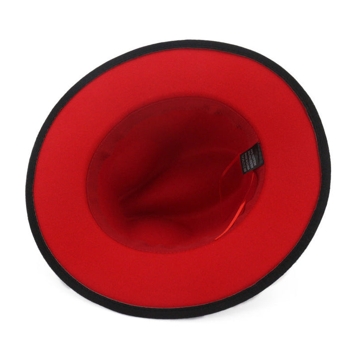 Chapeau Fedora en laine à blocs de couleur élégant pour hommes et femmes