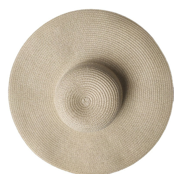 Damen Sonnenfester Strand-Dom Strohhut mit 14CM großem Rand