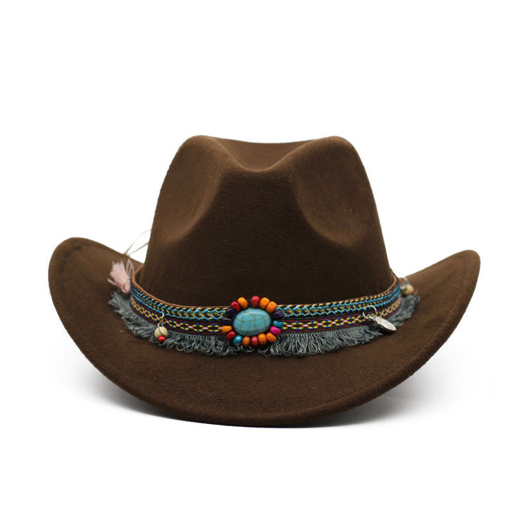 Sombreros de fieltro rizado para vaqueros, accesorios para montar para hombres y mujeres