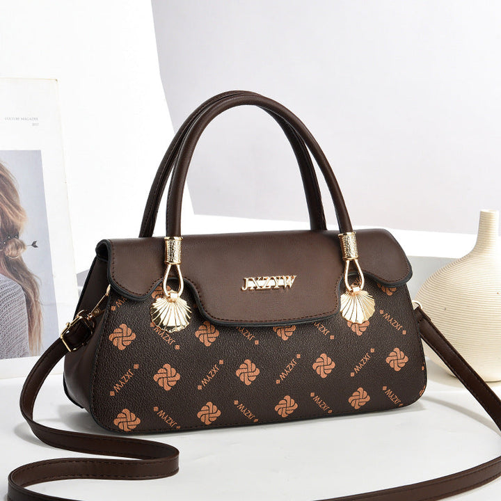 Vintage-Inspired Letter Print Women's Crossbody Handbag-MODAUTLET