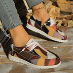 Women's Stylish Plaid Canvas Sneakers