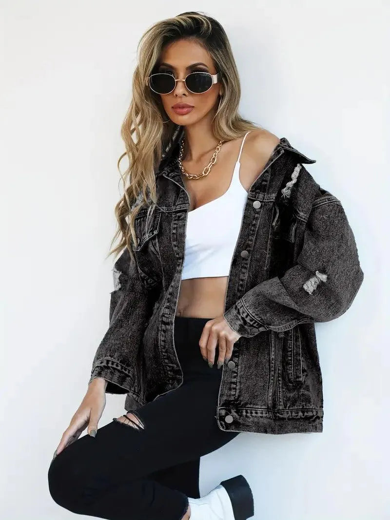 Oversized Denim Jacket Women – Olivia Trendy Jacket