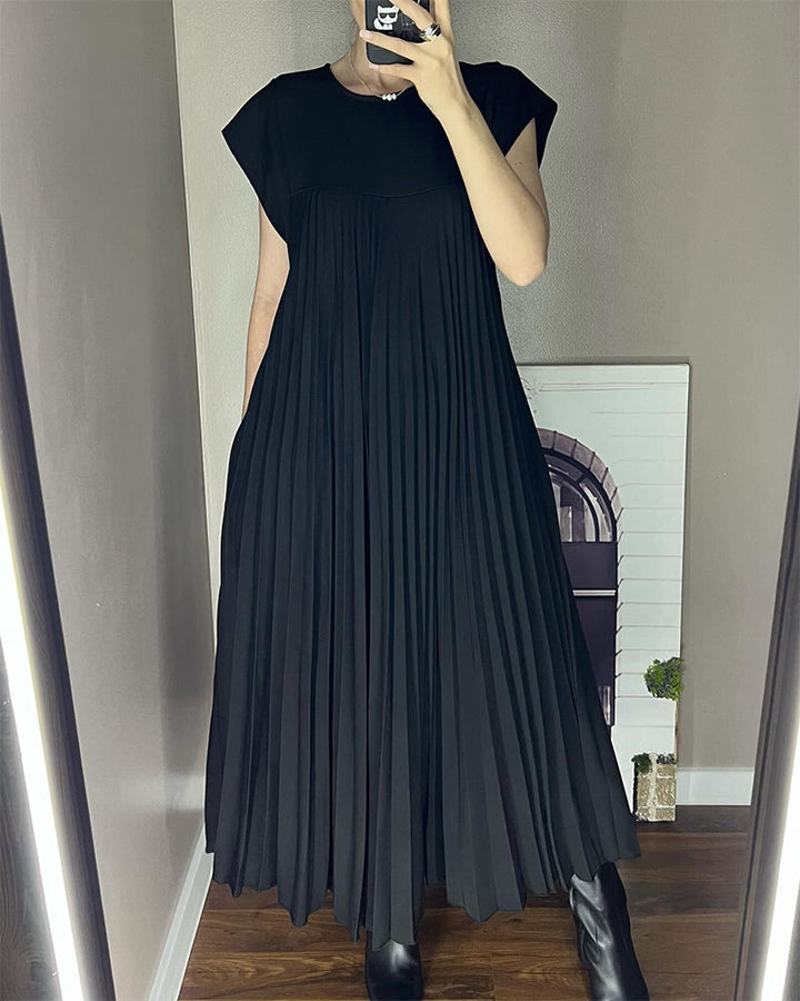 Women's Flowy Pleated Maxi Dress for Cocktail Events