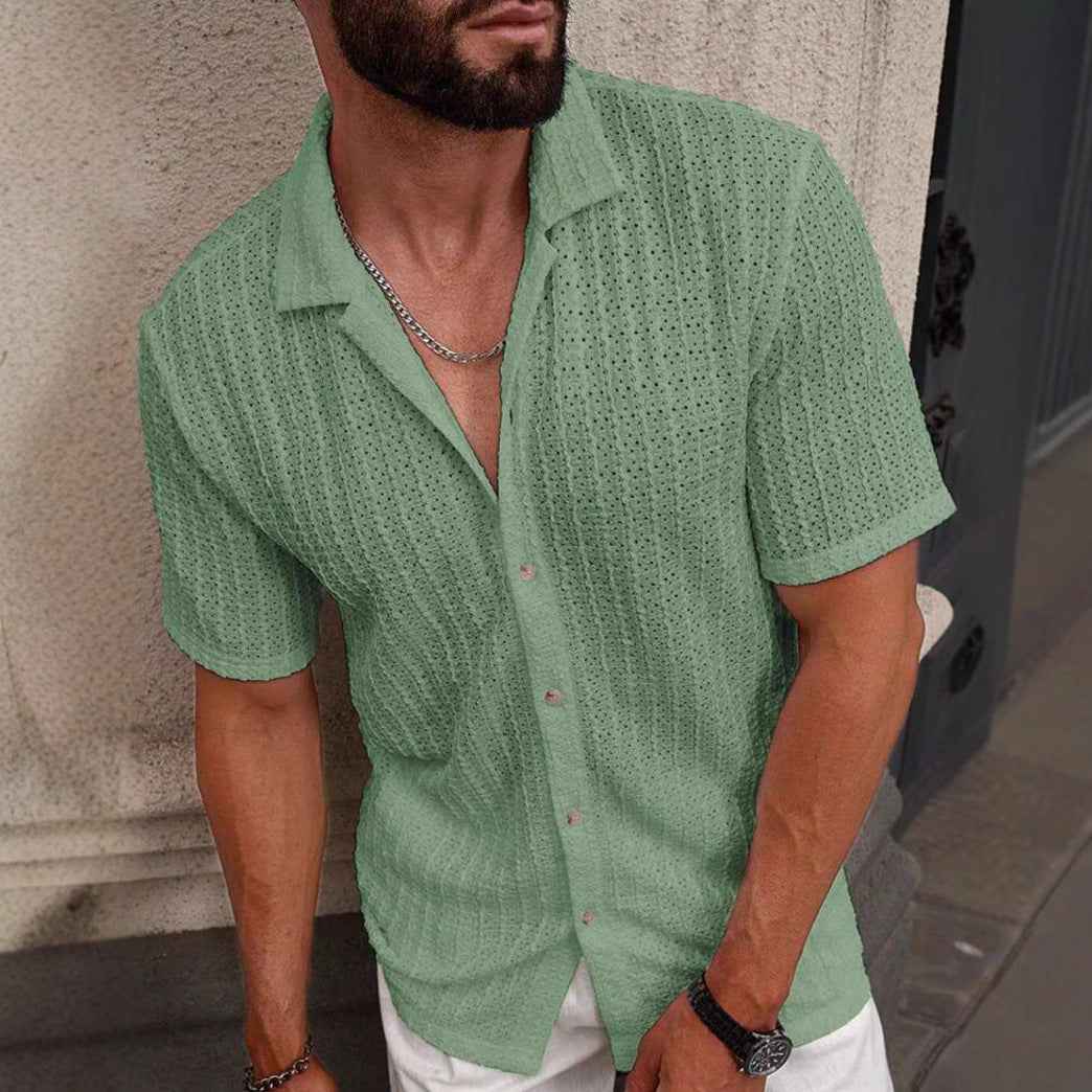 Men's Slim Fit Short Sleeve Casual Shirt For Everyday Wear-MODAUTLET