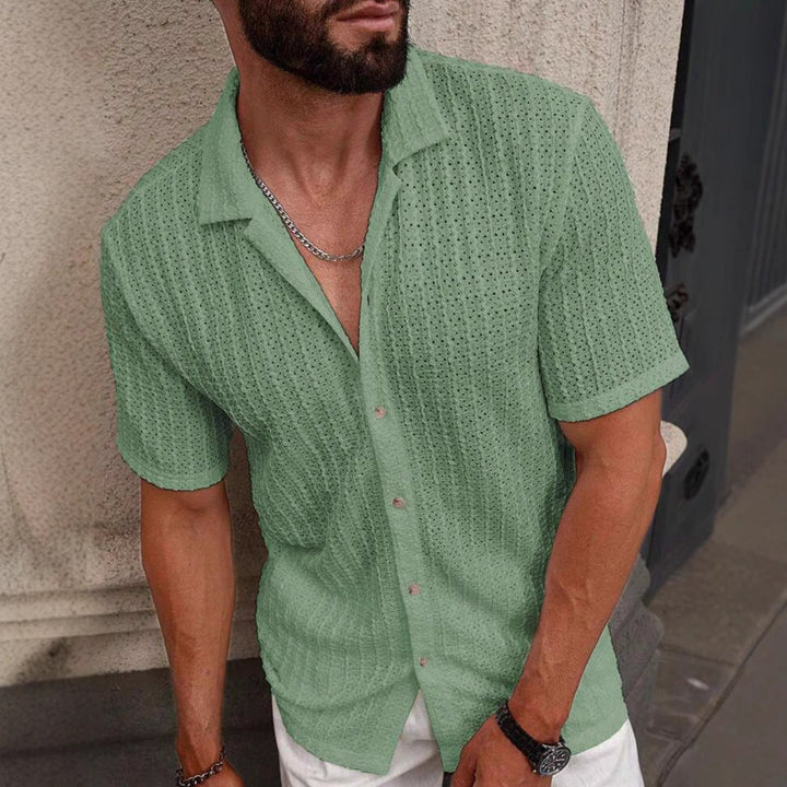 Men's Slim Fit Short Sleeve Casual Shirt For Everyday Wear-MODAUTLET