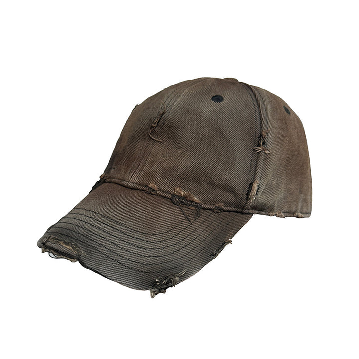 Unisex Mesh Back Embroidered Cap Vintage Rust Look-MODAUTLET
