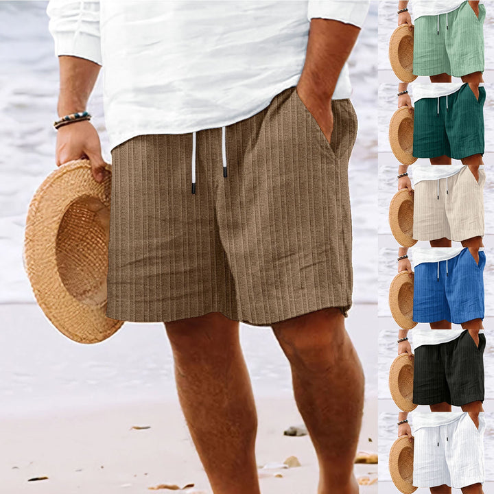 Mens Breathable Striped Drawstring Summer Shorts For Men-MODAUTLET