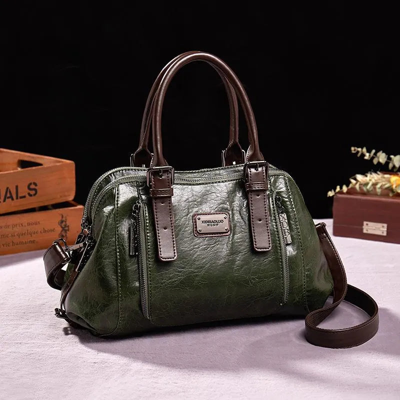 Premium Leather Tote Bag For Everyday Style And Durability Green