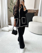 Casey - Two Piece Set With Trimmed Jacket And Casual Pants