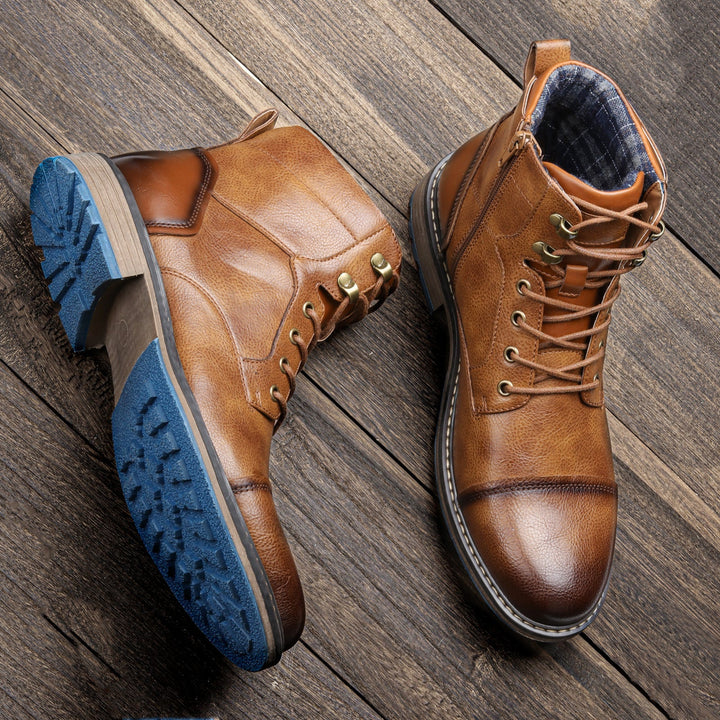 Frontier Leather Boots Durable Comfort Non Slip Sole for Men-MODAUTLET