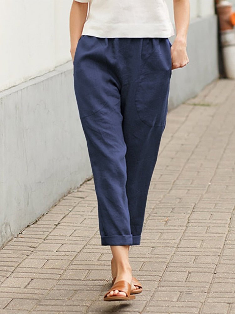 Pantaloni casual comodi da donna con tasche