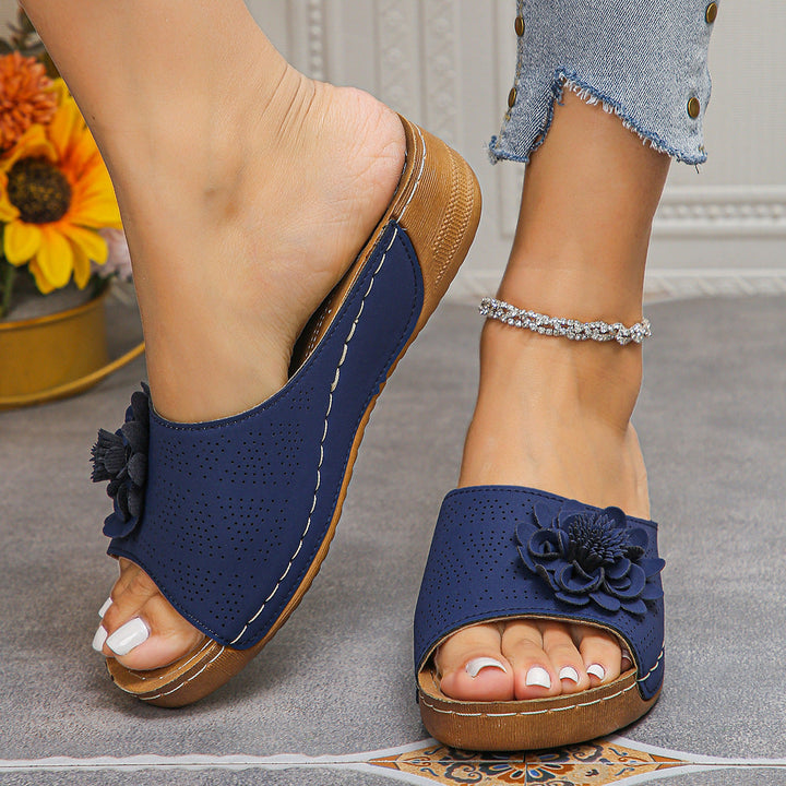 Women's Retro Floral Wedge Sandals for All-Day Comfort-MODAUTLET