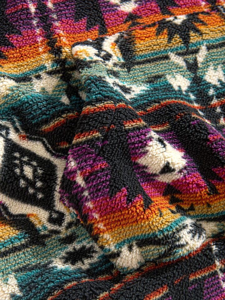 Men's Patterned Plush Hoodie