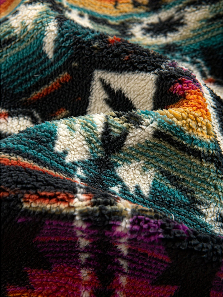 Men's Patterned Plush Hoodie