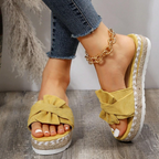 Women's Chic Mid-Heel Bow Sandals for Office & Events