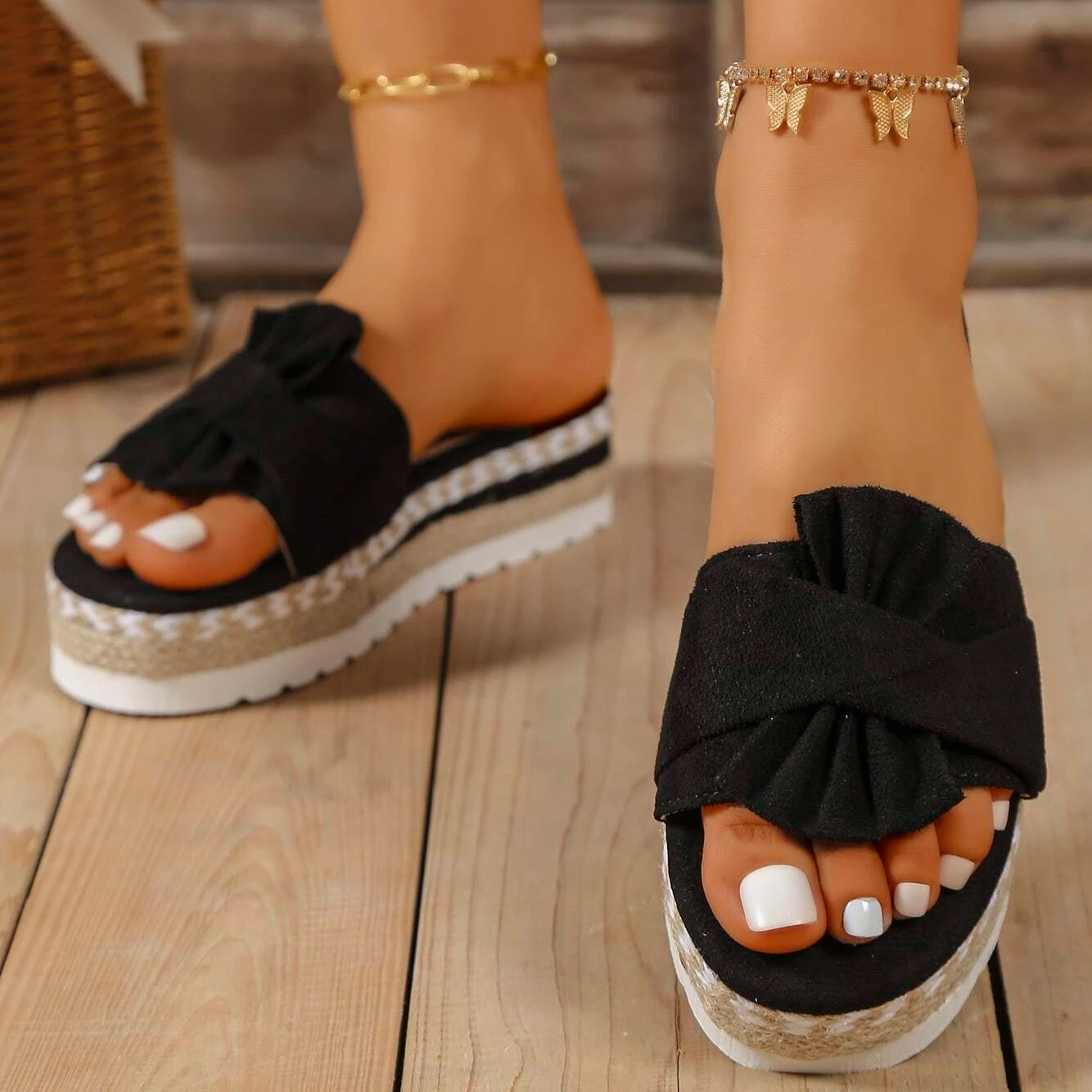 Women's Chic Mid-Heel Bow Sandals for Office & Events