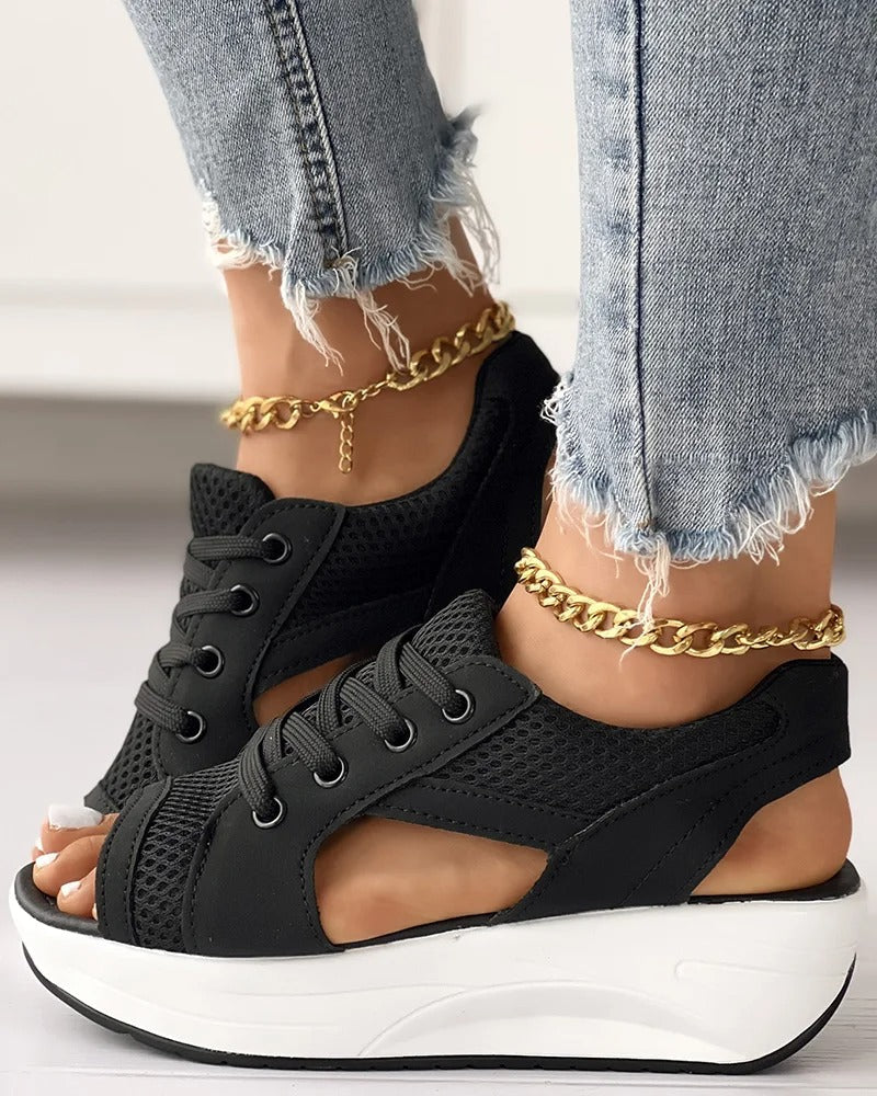 Women's Stylish Orthopedic Sandals with Contrast Panels-MODAUTLET