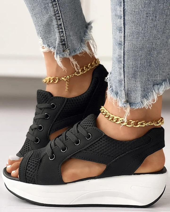 Women's Stylish Orthopedic Sandals with Contrast Panels-MODAUTLET
