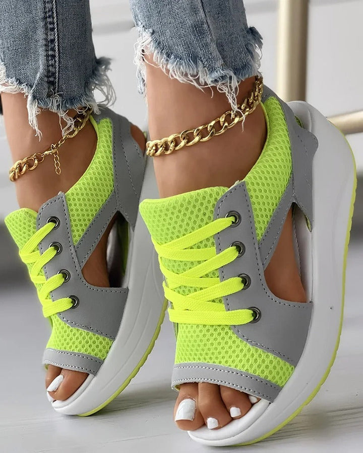 Women's Stylish Orthopedic Sandals with Contrast Panels-MODAUTLET