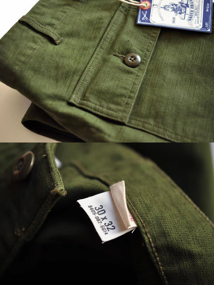 Men's Straight Casual Pants Inspired by Military Fatigue Style