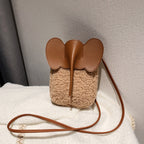 Cute Elephant Trunk Design Crossbody Shoulder Bag Khaki