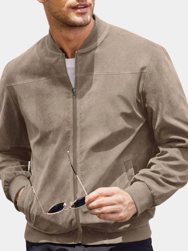 Blouson aviateur long, sculpté et drapé pour homme