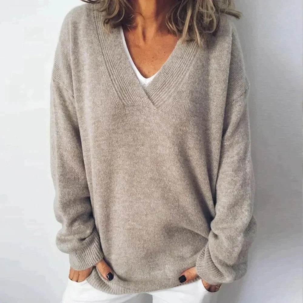 Women's Cozy V-Neck Knit Sweater