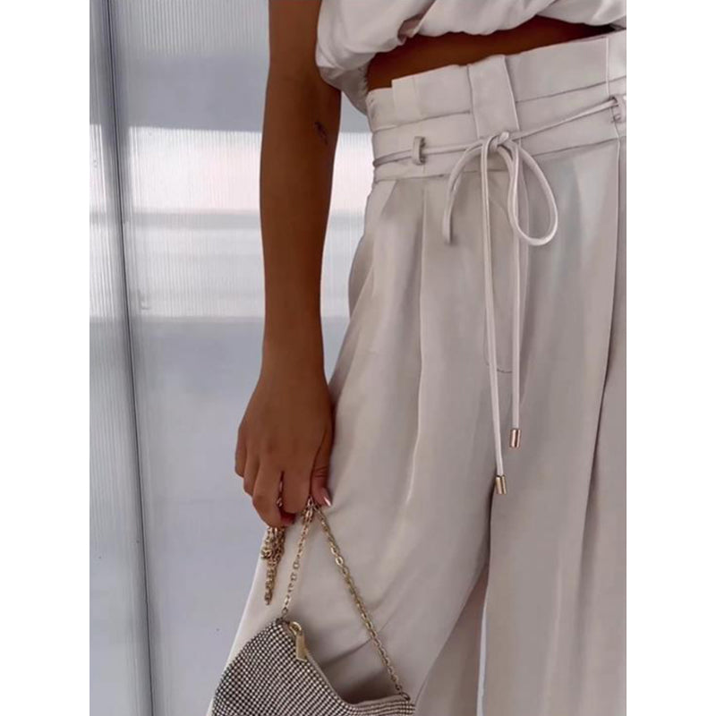 Satin One‑Shoulder Two‑Piece Set