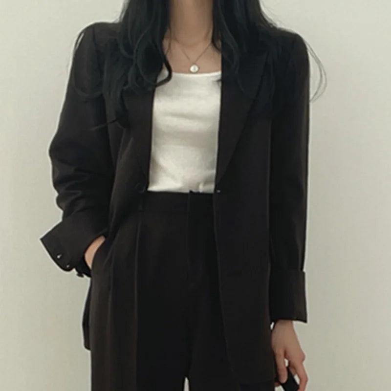Hailey | Conjunto de Fato Feminino Ajustado com Blazer Comprido