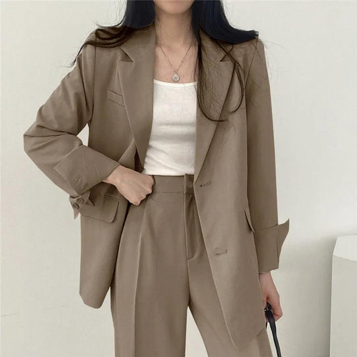 Hailey | Conjunto de Fato Feminino Ajustado com Blazer Comprido
