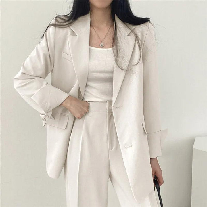 Hailey | Conjunto de Fato Feminino Ajustado com Blazer Comprido