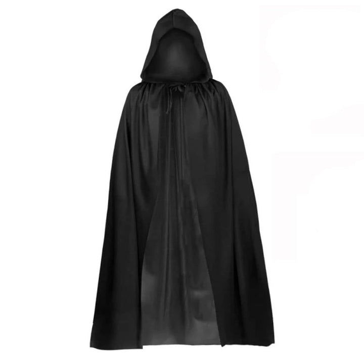 Kostým Grim Reapera na Halloween se svítícíma očima a kostlivými rukavicemi