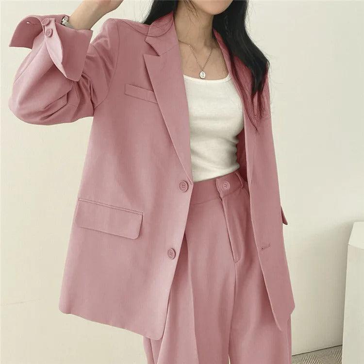 Hailey | Conjunto de Fato Feminino Ajustado com Blazer Comprido