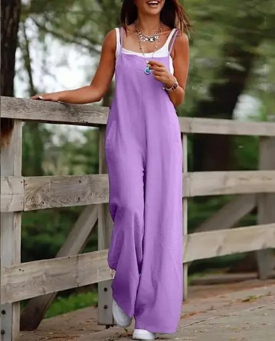 Willow | Women's Linen Wide Leg Jumpsuit for Effortless Style