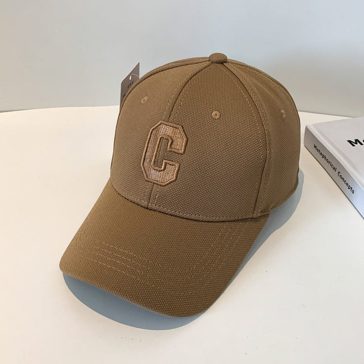 C Letter Embroidered Small Duck Tongue Cap for Stylish Look