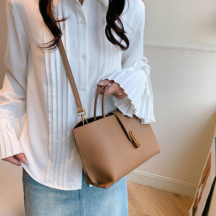 Women's Litchi Pattern Shoulder Bucket Bag-MODAUTLET