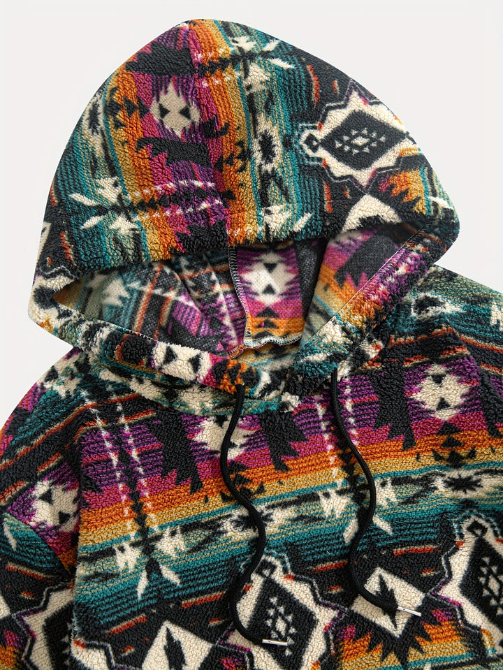 Men's Patterned Plush Hoodie