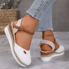 Women's Wedge Toe Sandals White