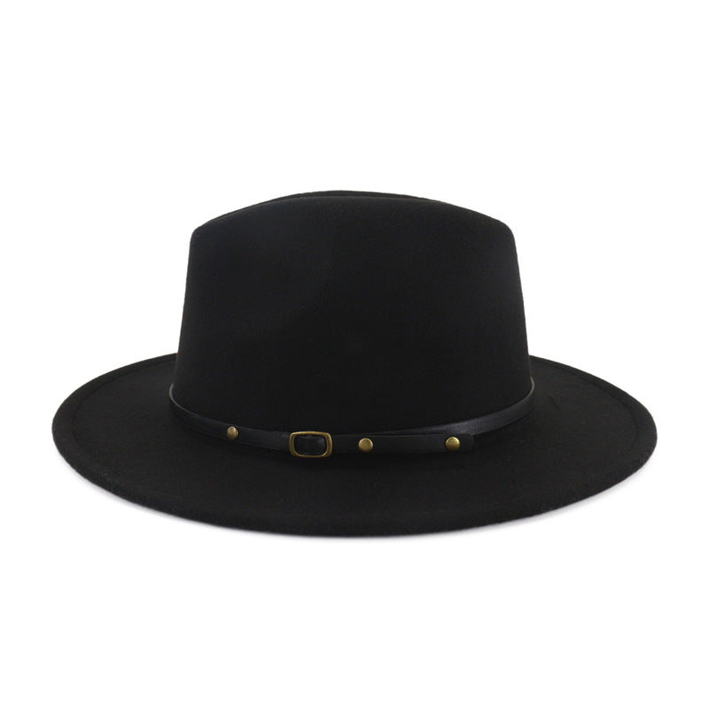 Chapeau Fedora en laine à blocs de couleur élégant pour hommes et femmes