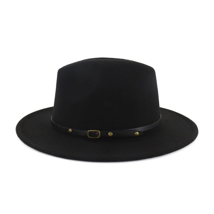Chapeau Fedora en laine à blocs de couleur élégant pour hommes et femmes
