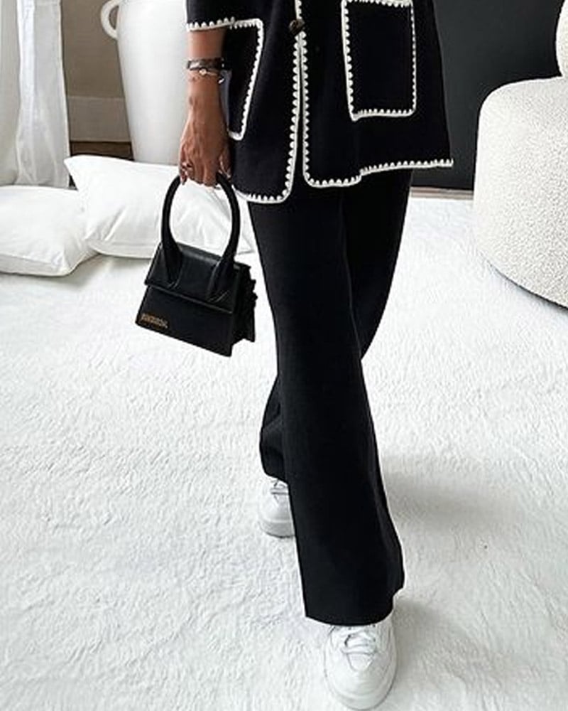 Casey - Two Piece Set With Trimmed Jacket And Casual Pants