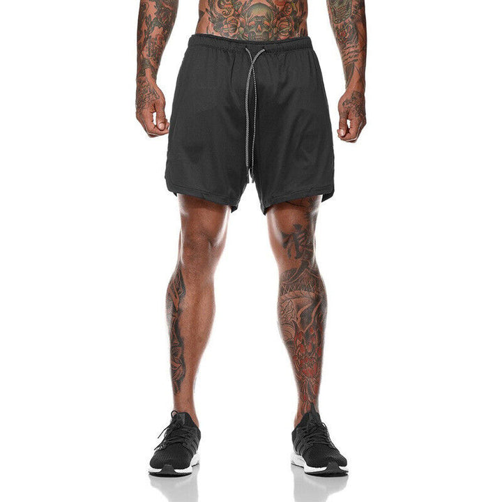 Mens Quick Dry 2 In 1 Running Shorts With Phone Pocket-MODAUTLET