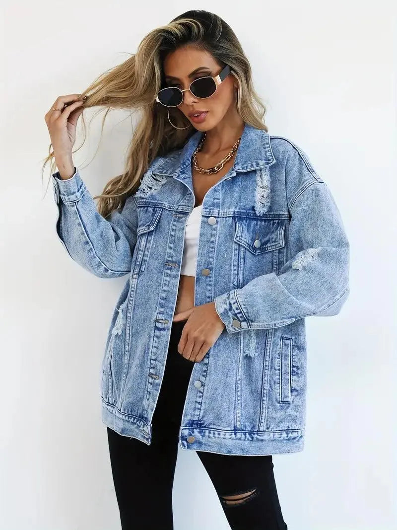 Oversized Denim Jacket Women – Olivia Trendy Jacket