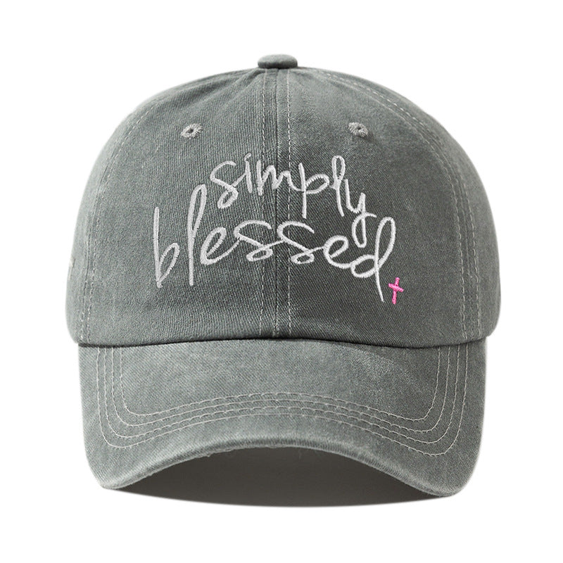 Wide Brim Sunshade Embroidered Letter Baseball Cap for Sun Protection