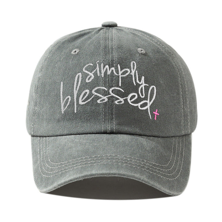 Wide Brim Sunshade Embroidered Letter Baseball Cap for Sun Protection