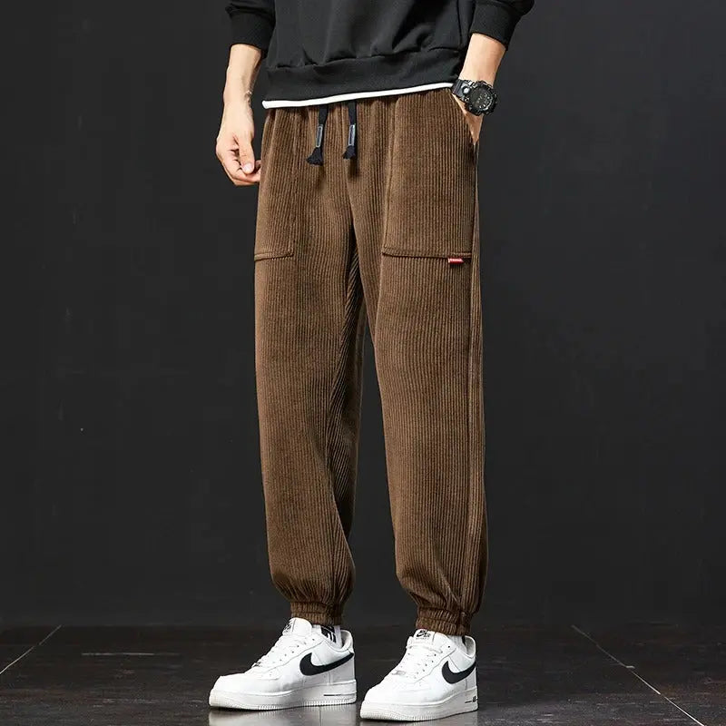 Cozy Canyon Corduroy Sweatpants for Ultimate Comfort-MODAUTLET